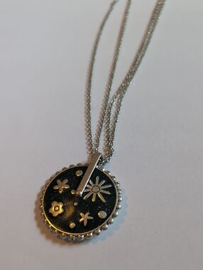Lucky Brand  Floral Sunburst Pendant Necklace